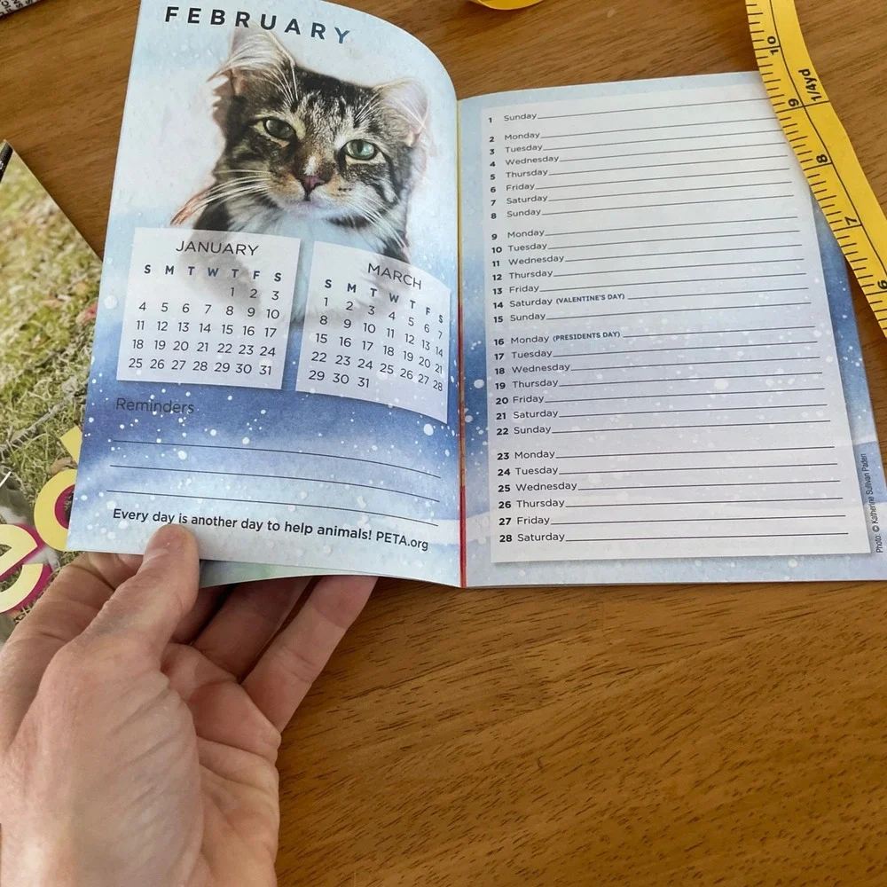 PeTA 2026 Calendar 12 Months Rescued! And 2026 Monthly Planner PETA Lot NEW